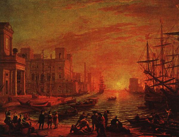 Claude Lorrain Seaport at Sunset